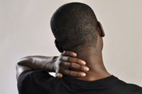 man with neck pain