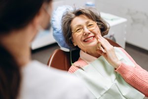 older woman at the dentist